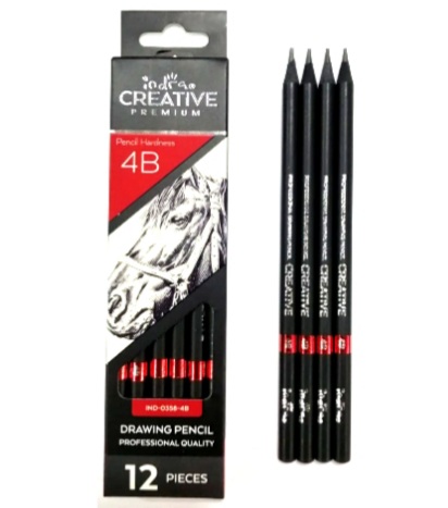 IND0358-4B SET12 LAPIZ DE DIBUJO 4B INDRA CREATIVE $110.00