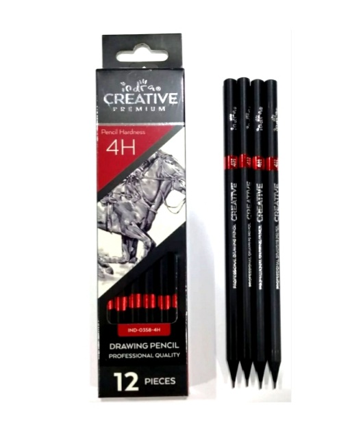 IND0358-4H SET12 LAPIZ DE DIBUJO 4H INDRA CREATIVE $110.00