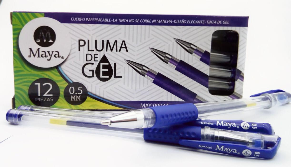 PLUMA GEL CAJA CON 12 MAY 0003 MÍNIMO 3 CAJAS 01106 HAY NEGRO, ROJO Y, AZUL  60011