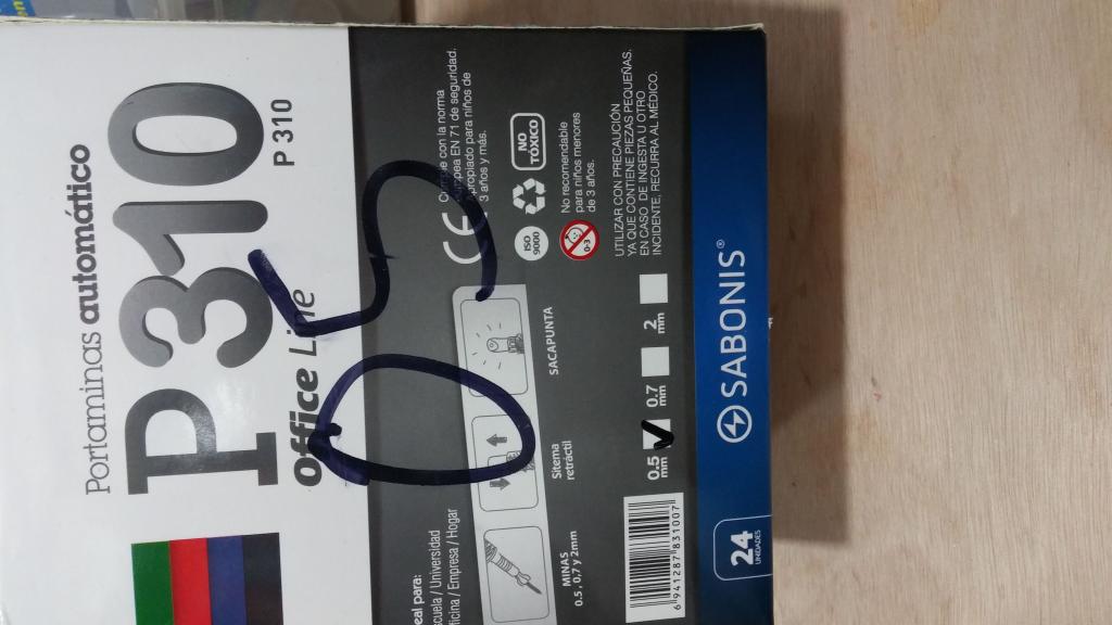 P310 CAJA 24 PORTAMINA LAPICERO EN 0.5 Y EN 0.7 MM