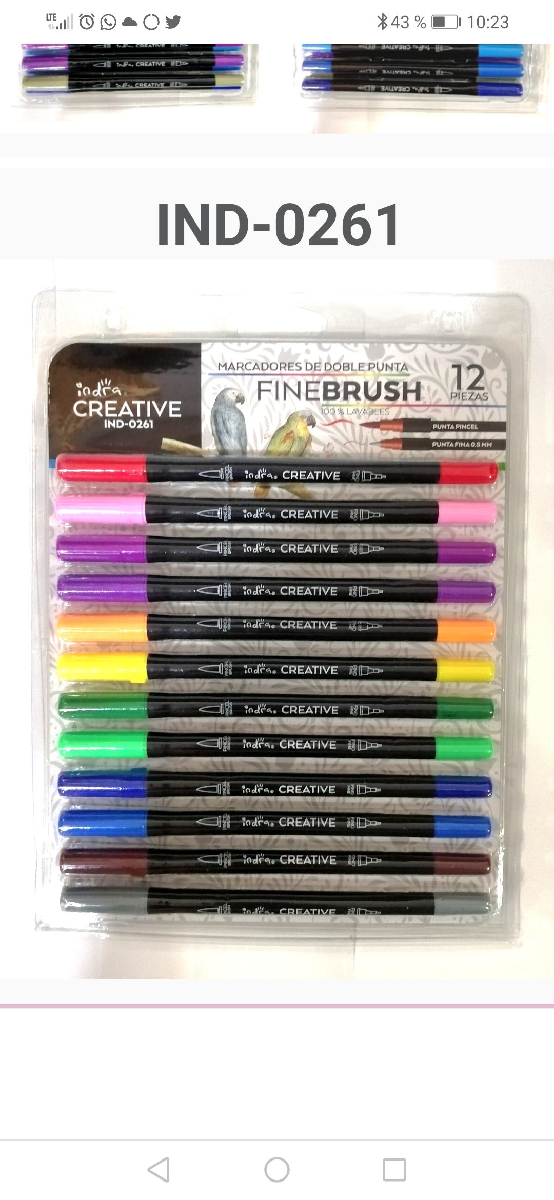 IND0261ROTULADOR FINEBRUSH DOBLE PUNTA $100.00