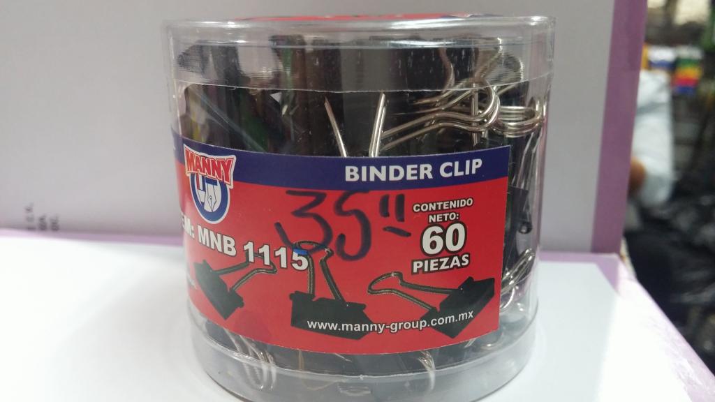BOTE CON 60 CLIP SUJETA PAPEL 1115 MANY A 30 PESOS 26012