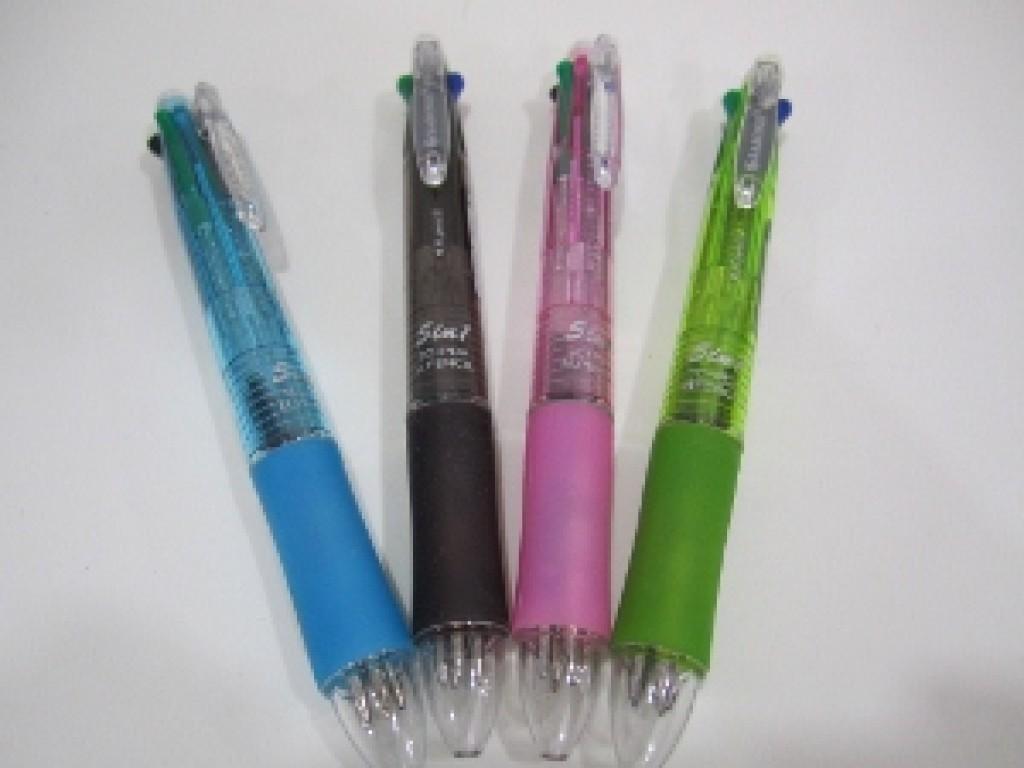 FB588 CAJA 12 LAPICERO 0.5 MM Y PLUMA 4 TINTAS N, A, R, V.