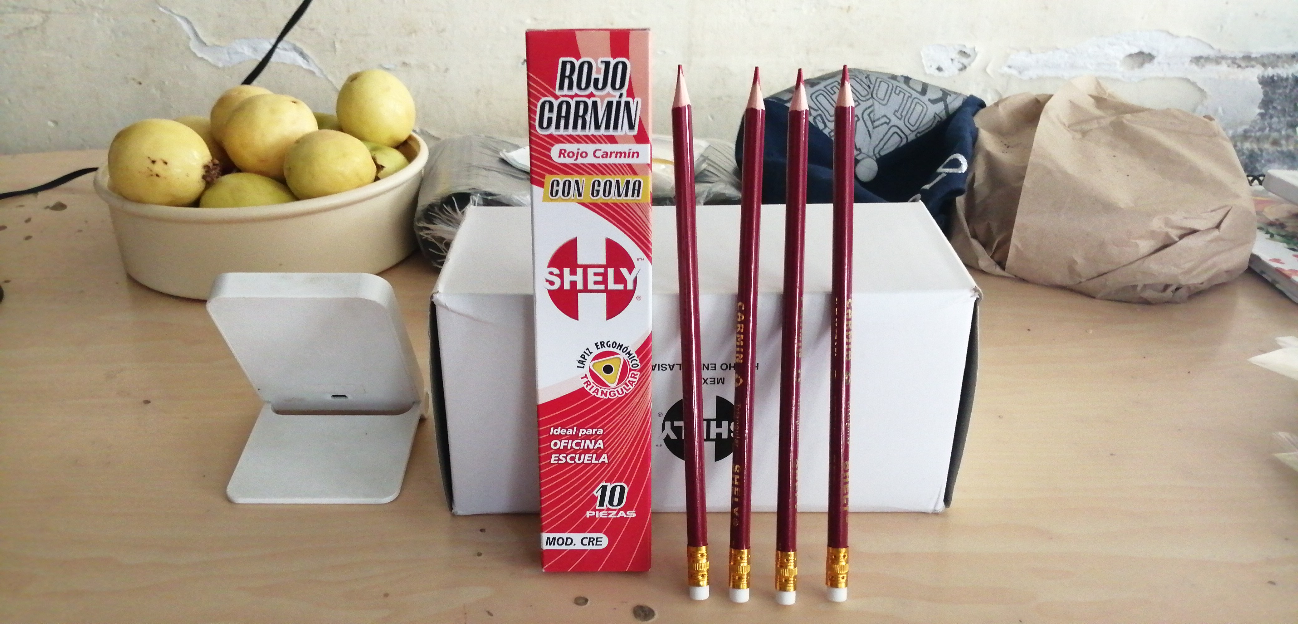 ROJO CARMIN CON GOMA CAJA 10 PIEZAS SHELY