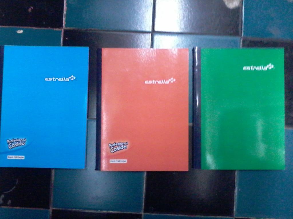 CAJA 40 CUADERNO PROFESIONAL COSIDO 100 HOJAS PASTA SEMI DURA MARCA ESTRELLA.