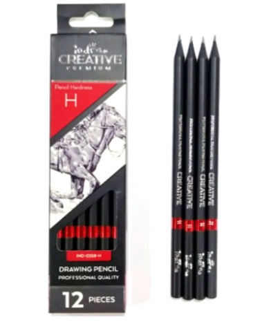 IND0358-1H SET12 LAPIZ DE DIBUJO 1H INDRA CREATIVE $110.00