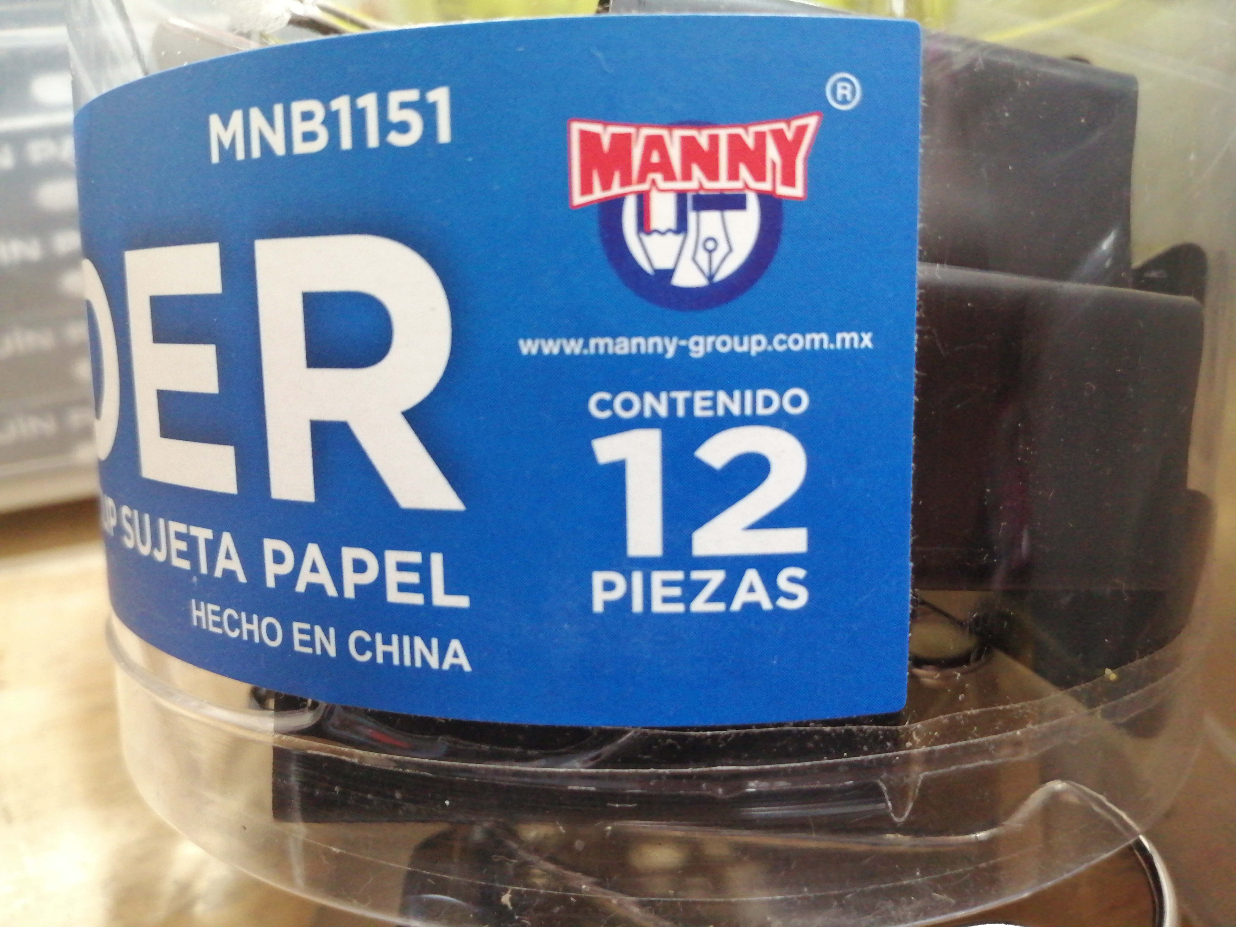 BOTE CON 12 CLIP SUJETA PAPEL 1151 MANY A 70 PESOS CADA BOTE 26017 MIDE 5 CMS MIDE 2 PULGADAS