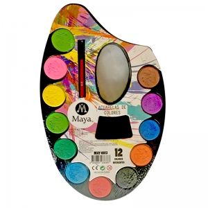 ACUARELA 12 COLORES 15X23 CMS MAY-0013 MÍNIMO 6 PIEZAS 60016 $20.00