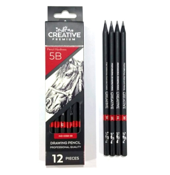 IND0358-5B SET12 LAPIZ DE GRAFITO PROFESIONAL 5B INDRA CREATIVE $115.00