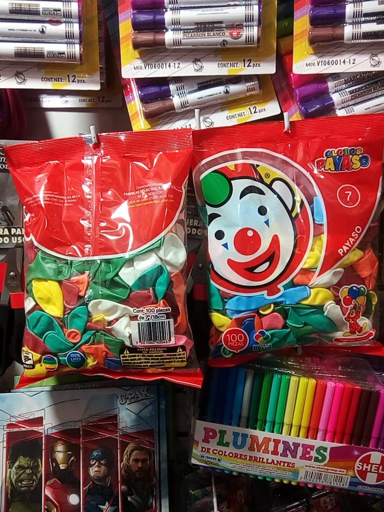BOLSA CON 50 GLOBOS MARCA PAYASO # 7.