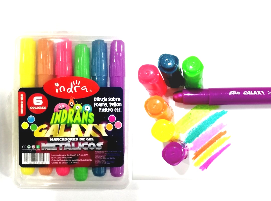 IND0088M SET6 MARCADOR DE GEL GALAXY METÁLICO 30045 $50.00