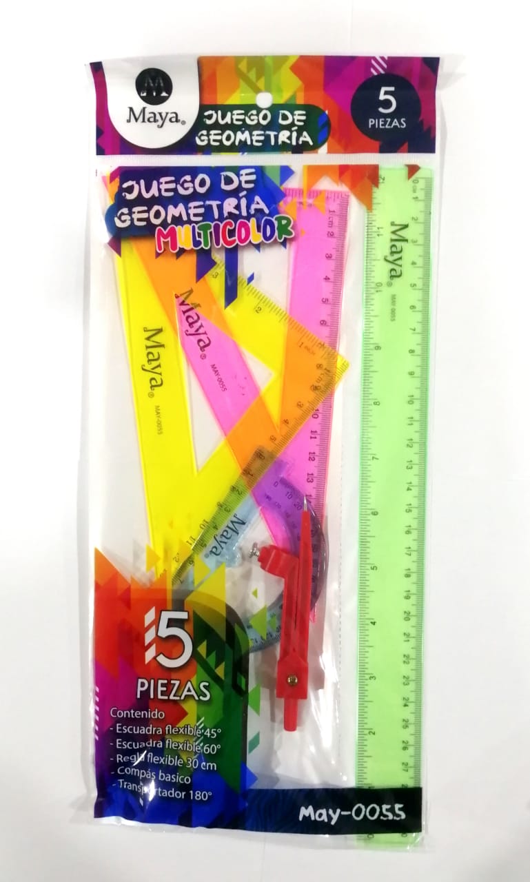 MAY0055GEOMETRIA FLEXIBLE MULTICOLOR CON 5 PIEZAS MAY0055 MÍNIMO 12 PIEZAS 60023 $20.00